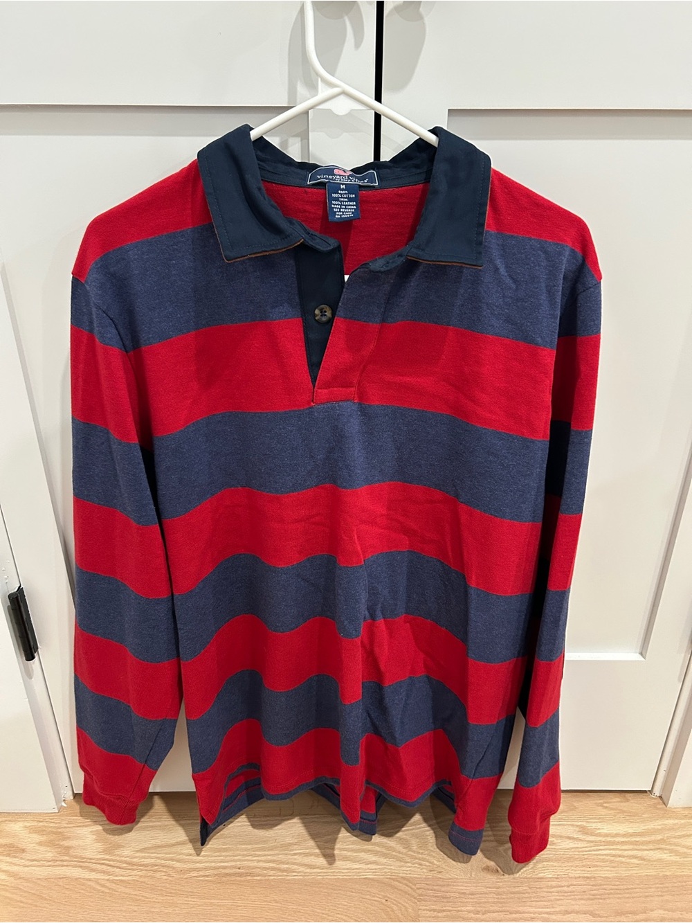 Vineyard Vines Striped Rugby Shirt in Red & Navy